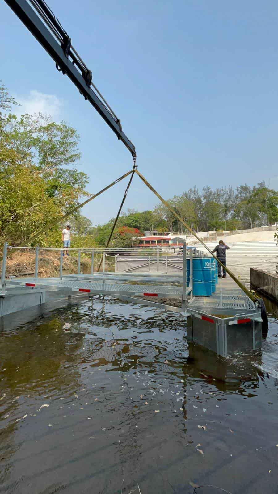 Recolectan casi 1 tonelada de basura con jaulas instaladas en ríos de Veracruz