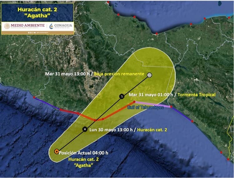 Emiten “alerta máxima” para 75 municipios de Oaxaca por huracán Agatha