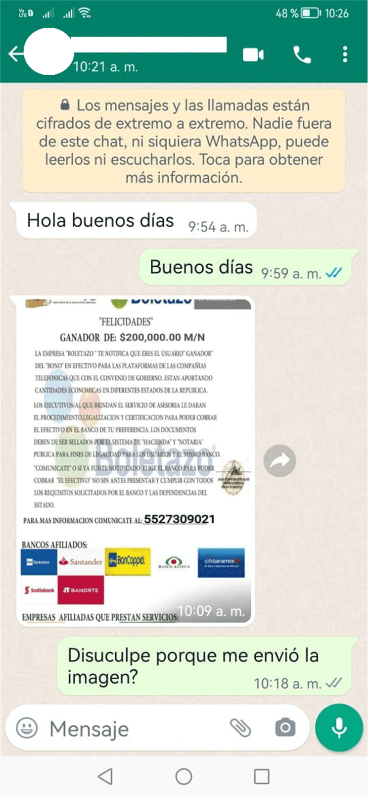 ¡Alerta! Condusef advierte sobre mensaje que dice que ganaste un premio de “Boletazo”