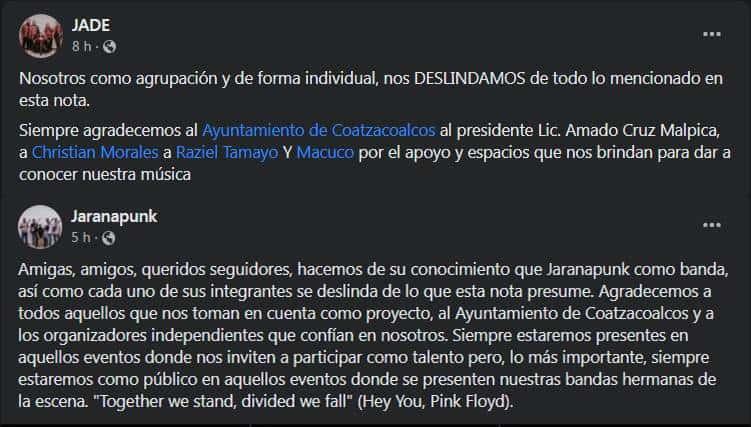 Bandas locales niegan recibir mal trato del Ayuntamiento de Coatzacoalcos