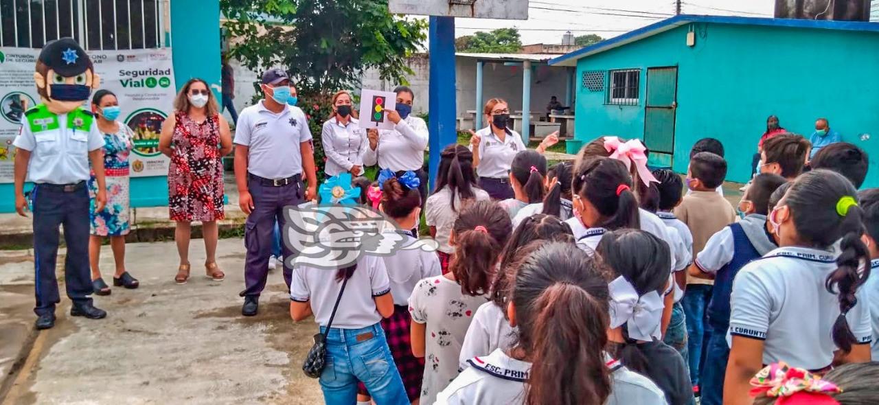 Promueven cultura vial en estudiantes de primaria