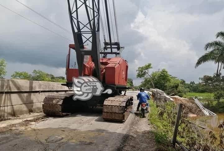 En Las Choapas, inician trabajos en puente Los Soldados