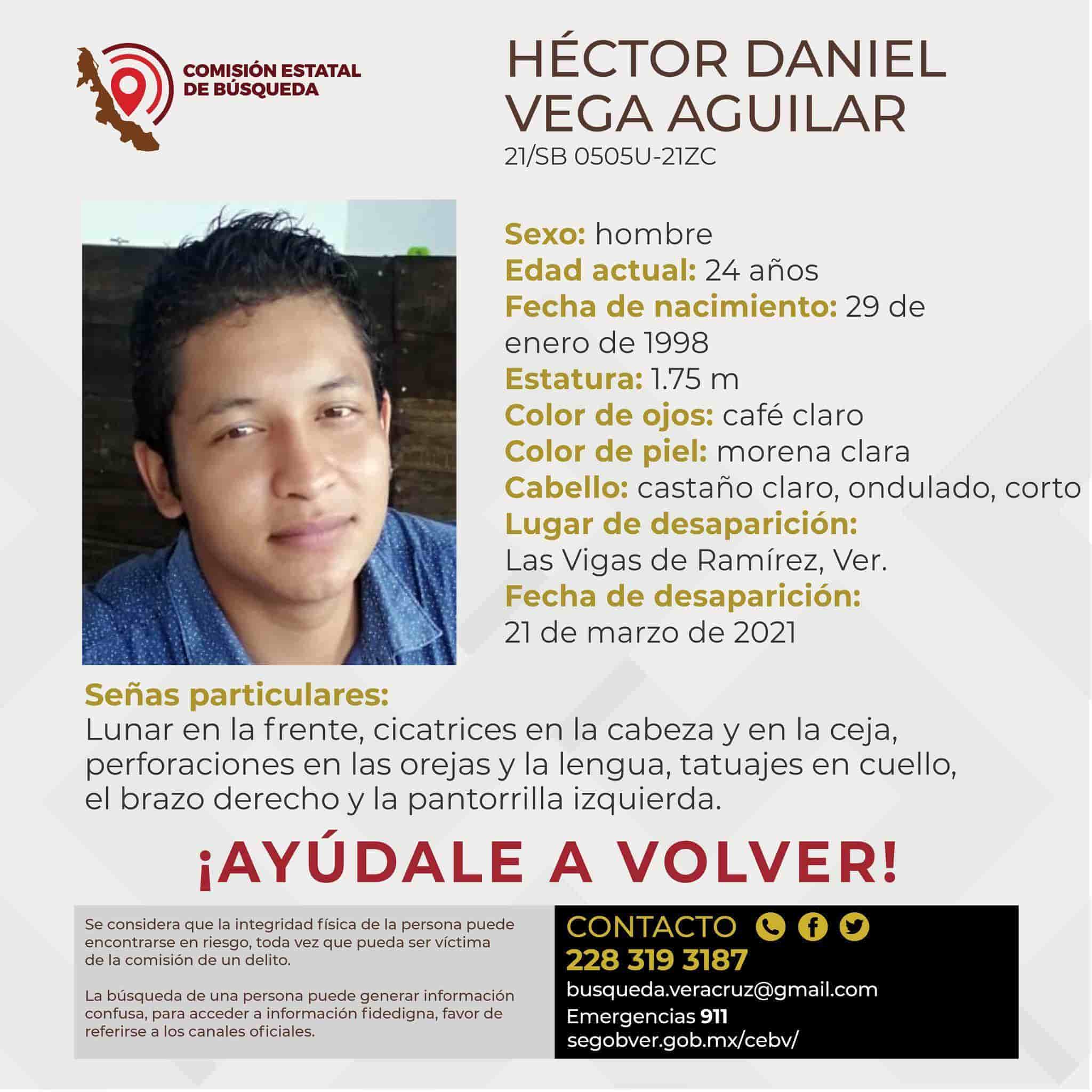 Buscan a Daniel Vega Aguilar; desapareció desde hace más de un año en Las Vigas