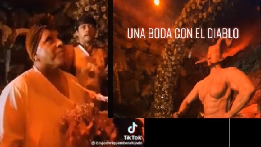 (+VIDEO) ¡Diabólica boda! Mujer se casa con Satanás en Catemaco