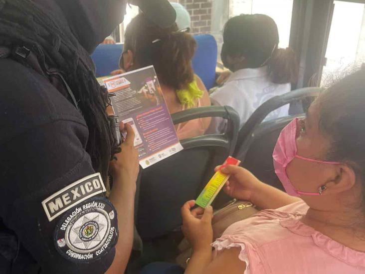 (+Video) SSP exhorta a denunciar incidentes en el transporte público en Coatza