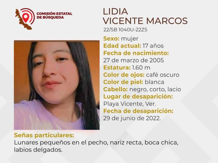 Familiares y amigos buscan a Lidia joven desaparecida en Playa Vicente