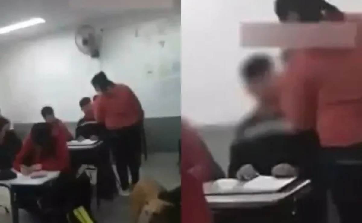 A mi hijo no lo toca nadie; madre irrumpe salón de clases para golpear a un alumno