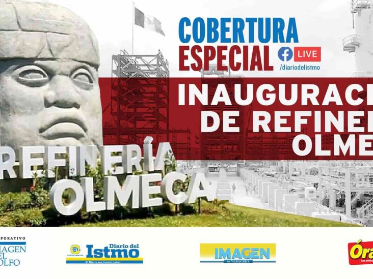 Imagen del Golfo presente en la inauguración de la Refinería Olmeca