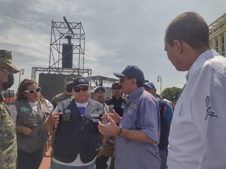 Inspeccionan Macroplaza del Malecón de Veracruz previo a coronación (+Video)