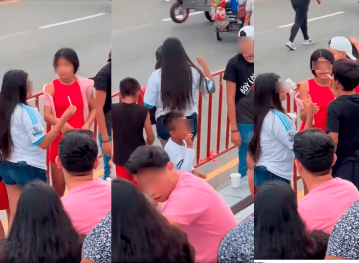 Captan a menores fumando durante el Carnaval de Veracruz