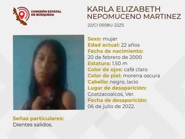 Buscan en Coatzacoalcos a Karla Elizabeth; desapareció tras salir de casa