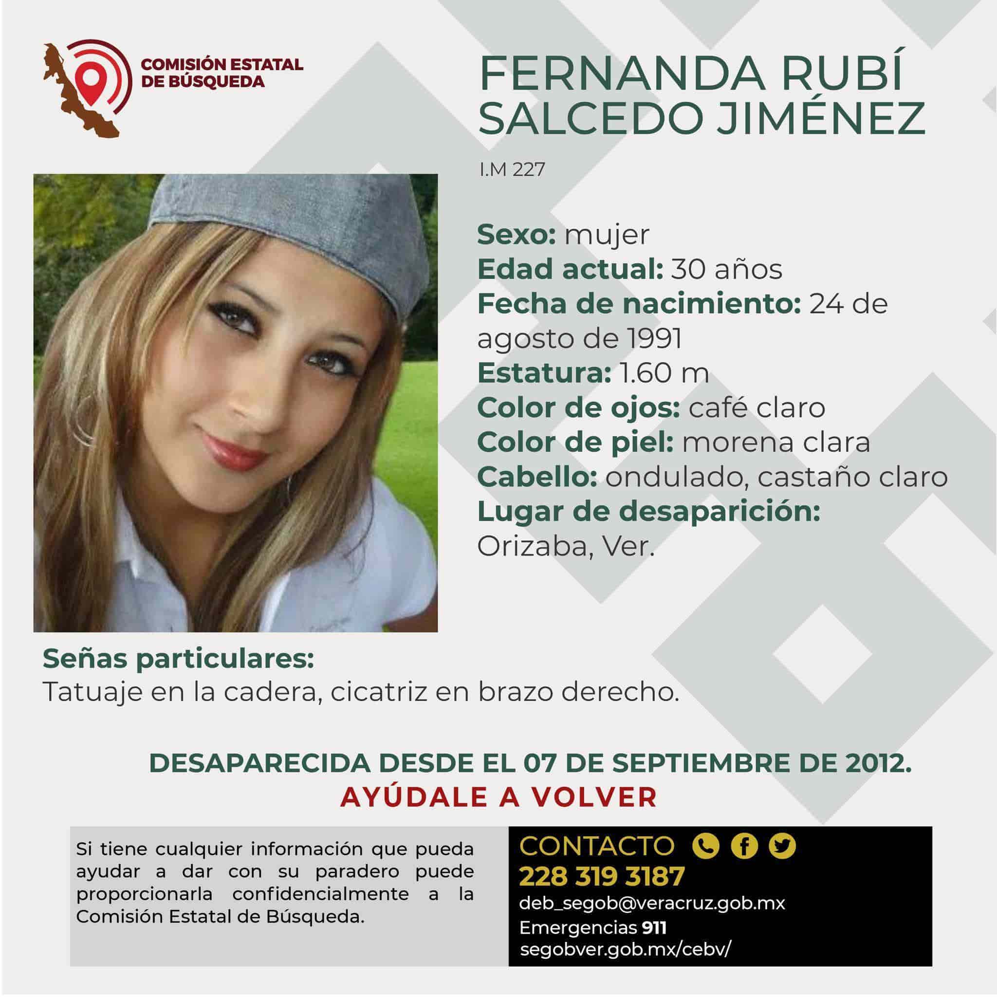 Continúa búsqueda de Fernanda Rubí, a casi 10 años de su desaparición