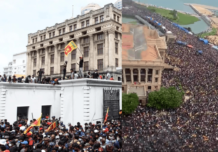 Manifestantes toman el palacio presidencial en Sri Lanka; presidente huyó (+video)