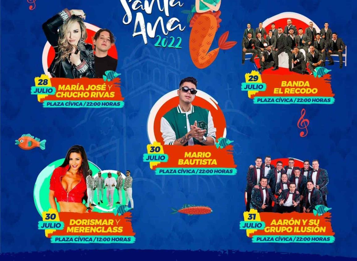 Estos son los artistas invitados para las Fiestas de Santa Ana 2022 en Boca del Río