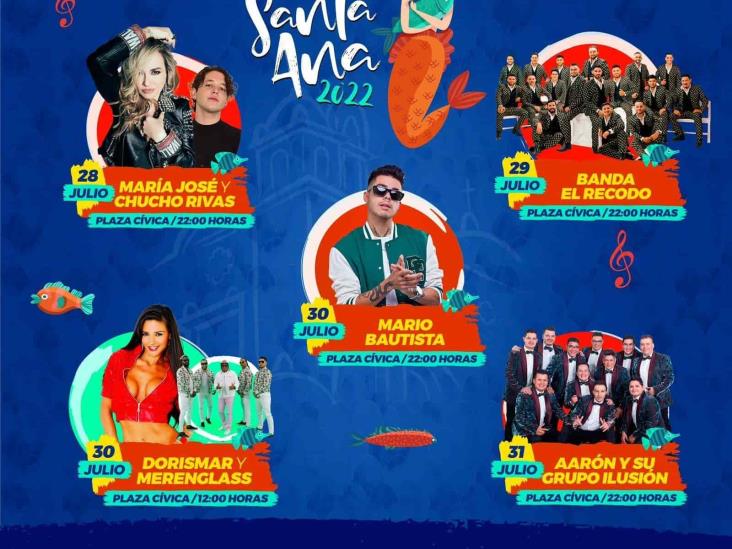 Estos son los artistas invitados para las Fiestas de Santa Ana 2022 en Boca del Río