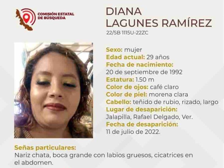 Piden apoyo para localizar a Diana Lagunes Ramírez; desapareció en Rafael Delgado