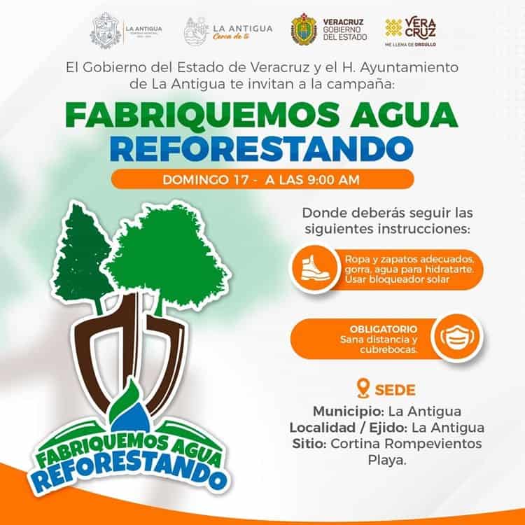 En La Antigua, realizarán Jornada de Reforestación ´Fabriquemos Agua Reforestando´