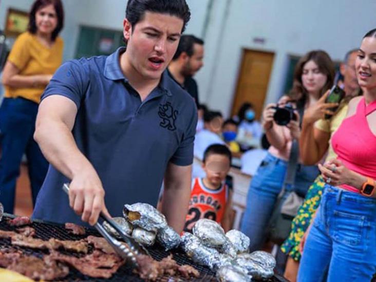 Samuel García y Mariana Rodríguez hacen carne asada en DIF