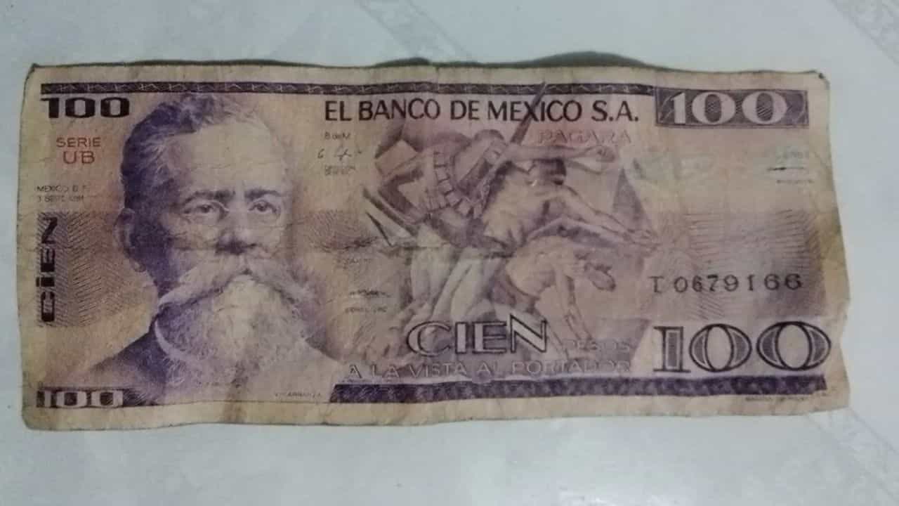 ¿Lo tienes? Pagan 80 mil pesos por este antiguo billete de 100 pesos