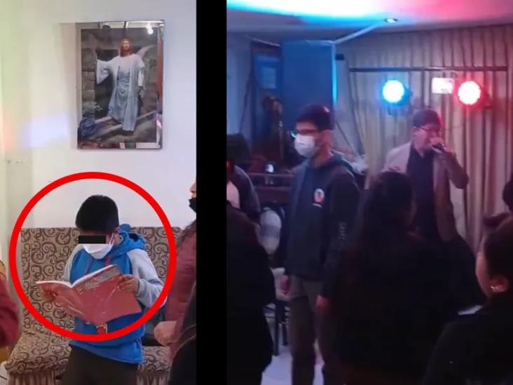 Graban a niño bailando y estudiando