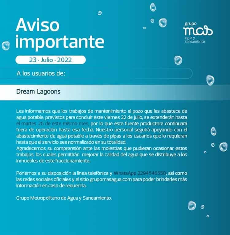 ¡Entérate! Este fraccionamiento en Veracruz seguirá sin agua hasta el 26 de julio