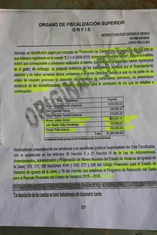 Denuncian sustracción de recursos en el Tec Misantla