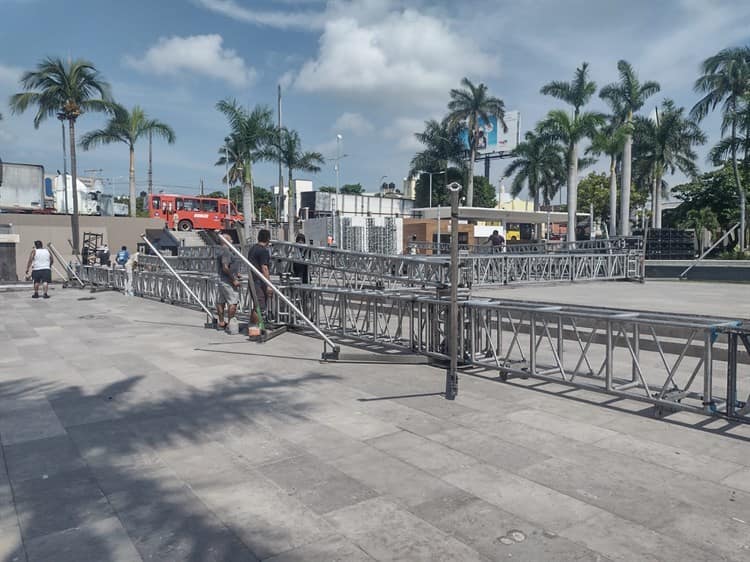 Arranca instalación de escenario para fiestas de Santa Ana 2022 (+Video)