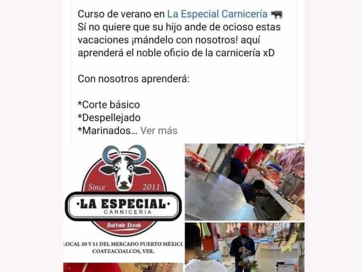 (Video) Carnicería en Coatza bromea con curso para niños ociosos