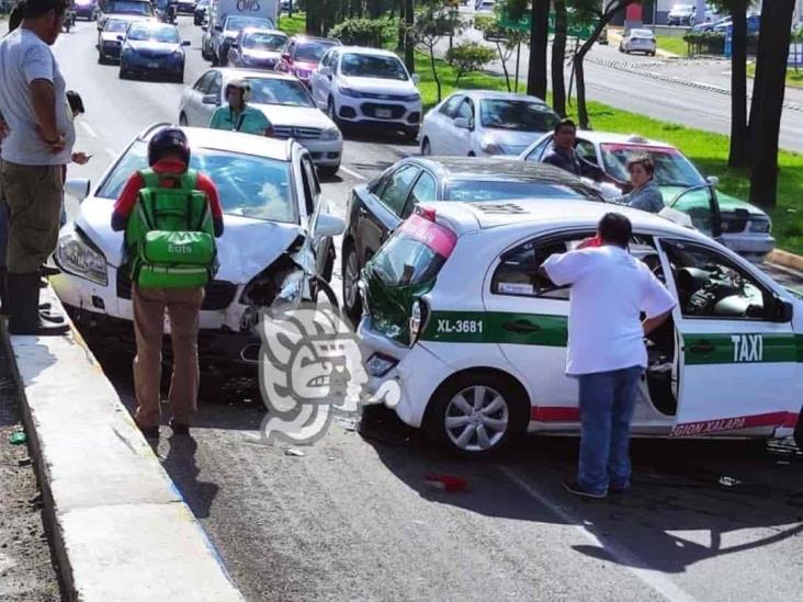 7 heridos dejó carambola en Las Trancas de Xalapa