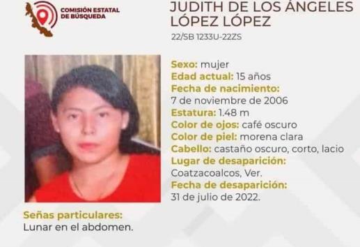 Reportan desparecida a quinceañera en Coatzacoalcos