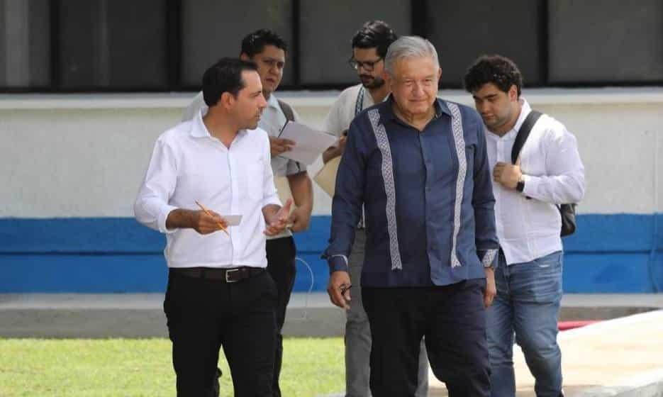 AMLO supervisa avances de la construcción del Tren Maya en Yucatán