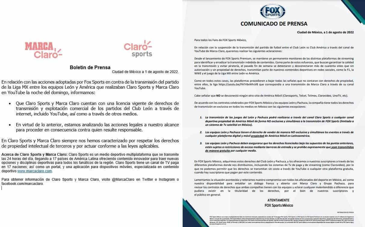 La disputa entre Fox Sports y Marca Claro por las transmisiones de partidos