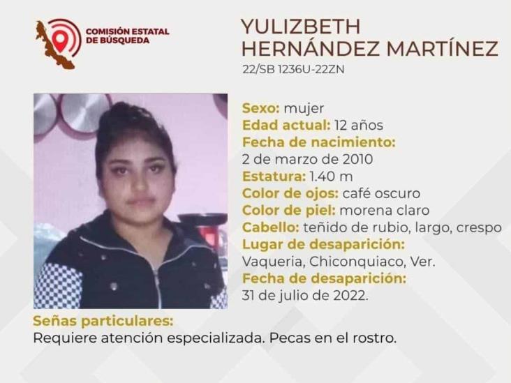 Reportan desaparición de adolescente en Chiconquiaco; requiere atención especializada