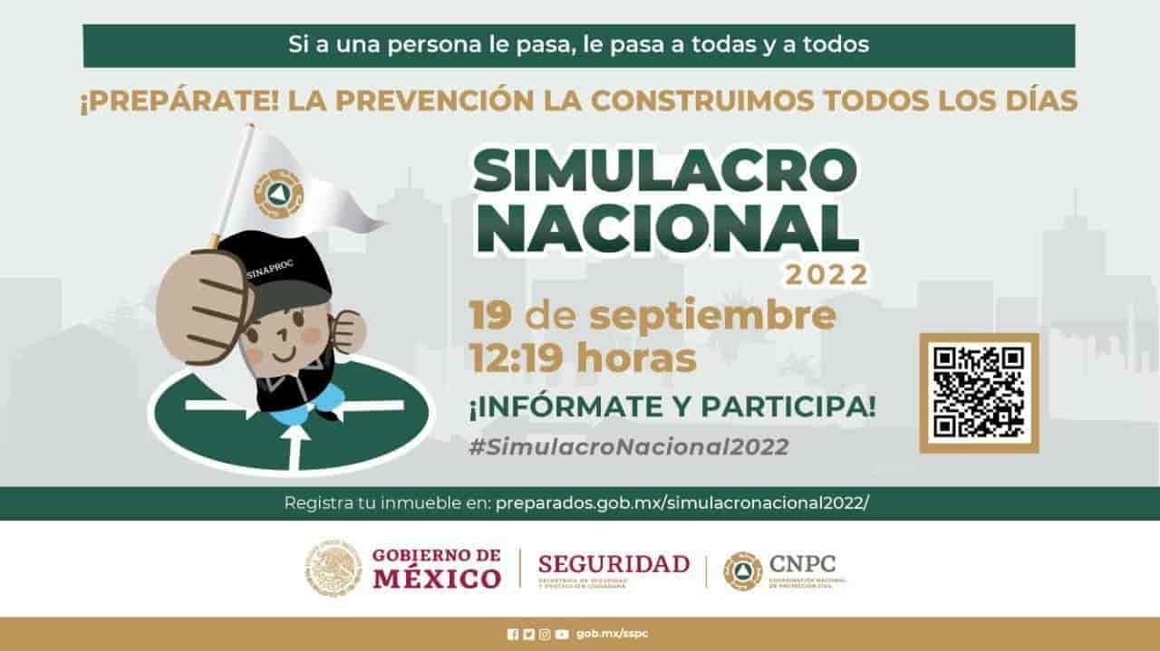 Convocan a participar en simulacro nacional 2022; checa esto