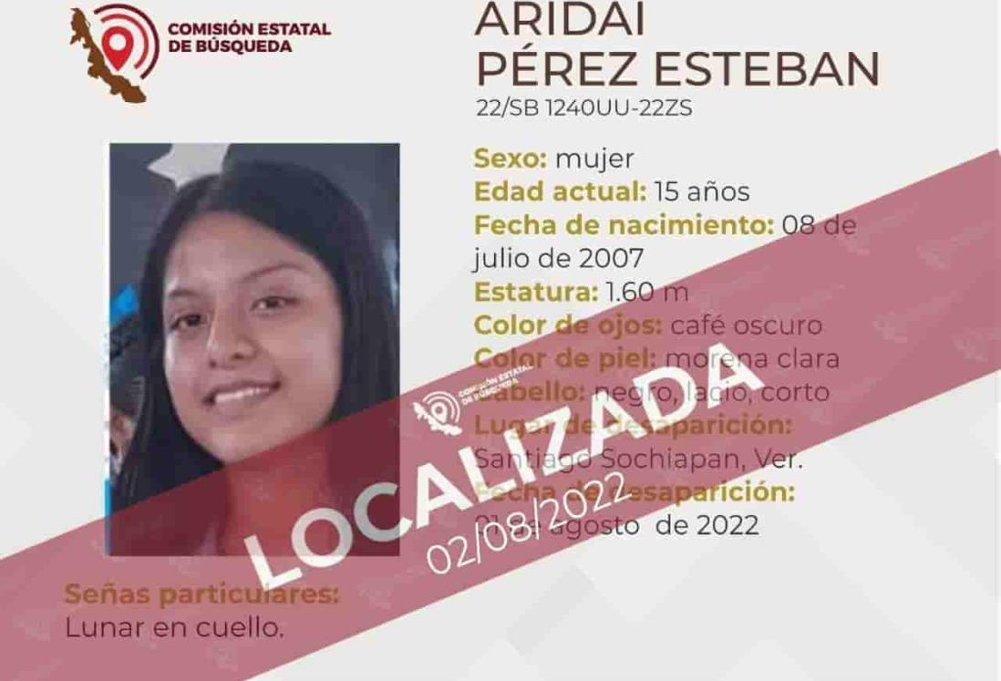 Localizan a joven desaparecida en Santiago, Sochiapan