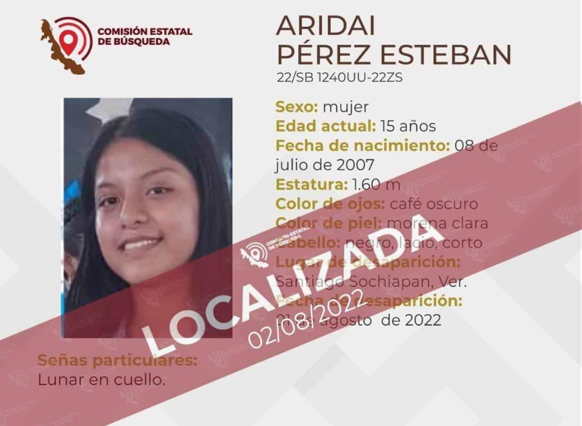 Localizan a joven desaparecida en Santiago, Sochiapan