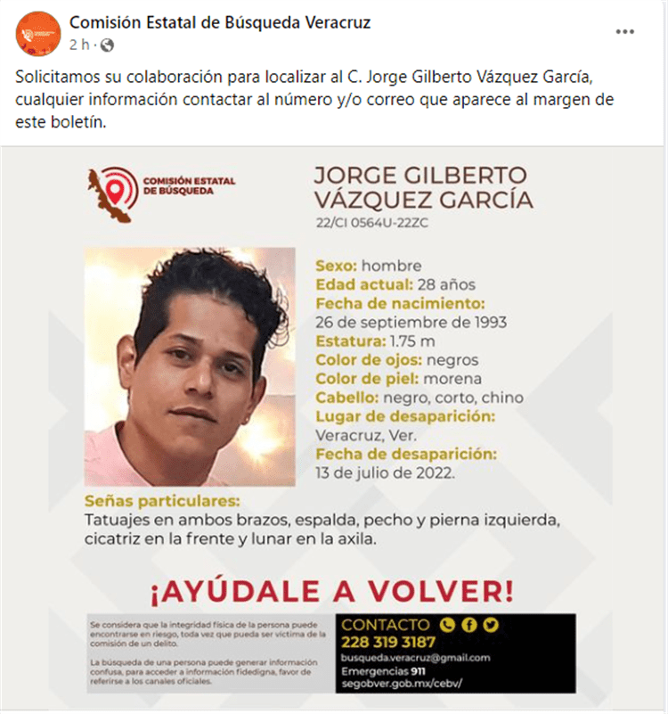 ¡Desde julio lo buscan! Reportan desaparición de un hombre en el puerto de Veracruz