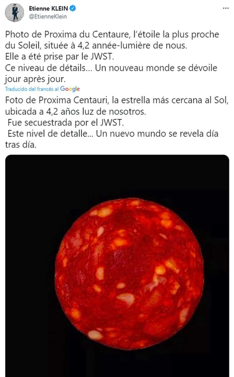 ¡Se disculpa! Científico asegura que confundió una estrella con una rodaja de chorizo