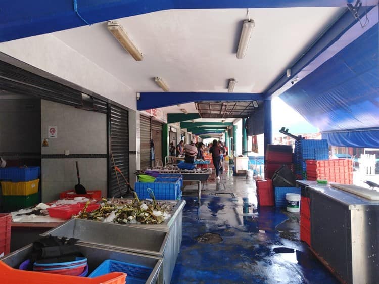 Comerciantes reportan bajas ventas de pescados y mariscos en Veracruz