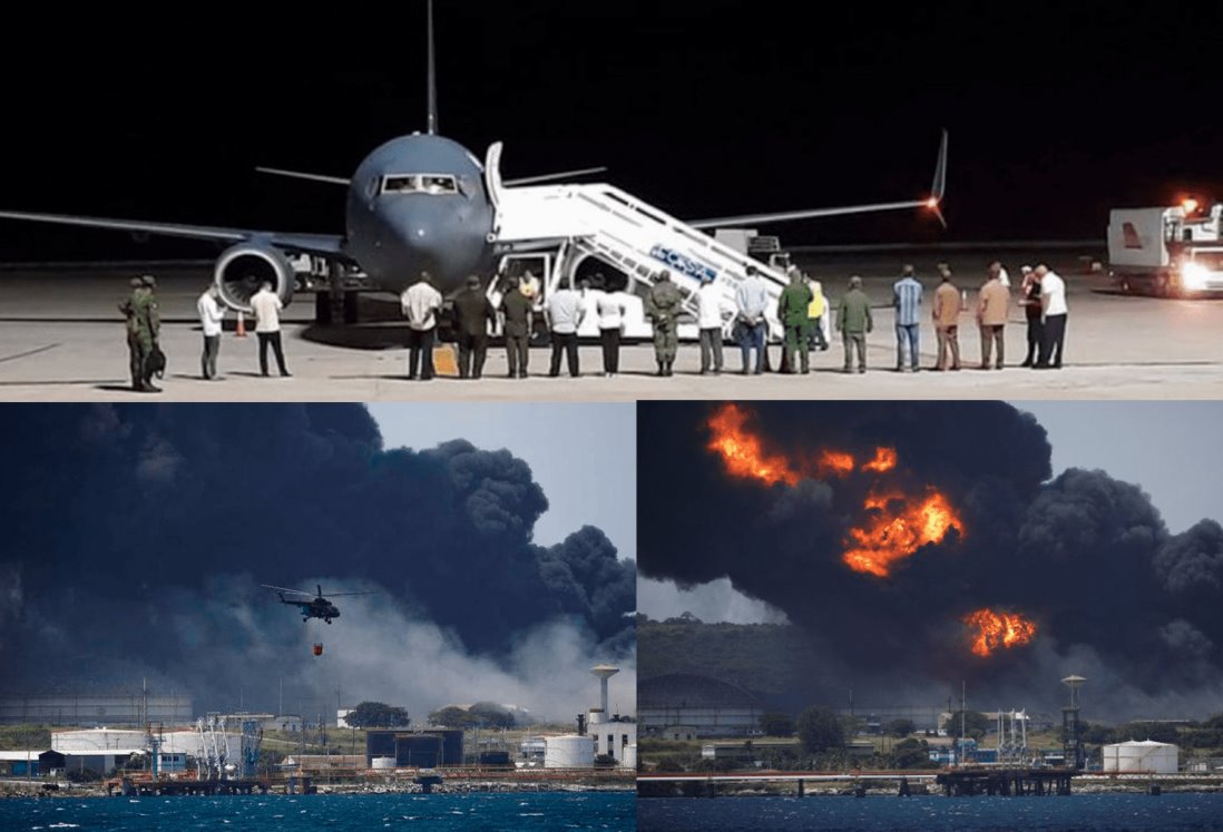 Arriban en Cuba aviones con ayuda de México para combatir incendio petrolero