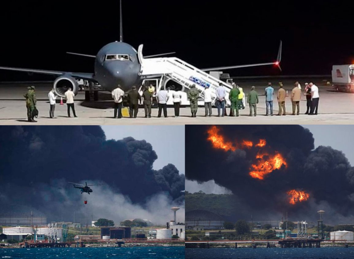 Arriban en Cuba aviones con ayuda de México para combatir incendio petrolero