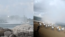 Impresionante tromba impacta playa Villa del Mar en Veracruz (+Video)