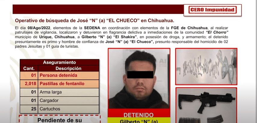 Cae primo de “El Chueco”, presunto homicida de dos padres en Urique, Chihuahua