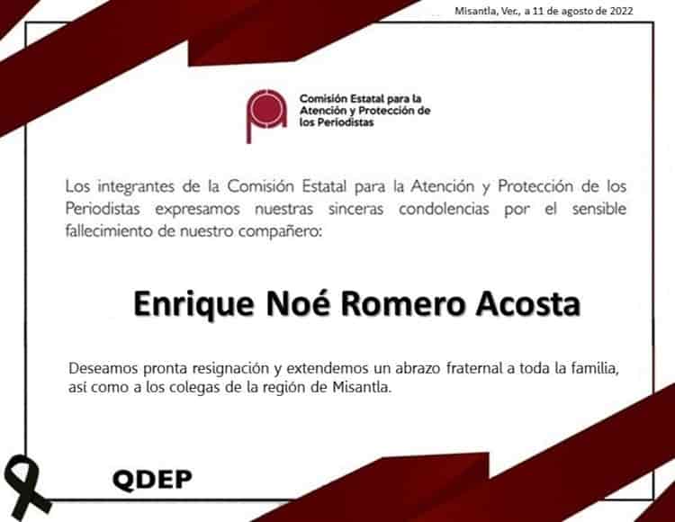 Muere el periodista Enrique Noé Romero, director del medio digital Noticias Centro