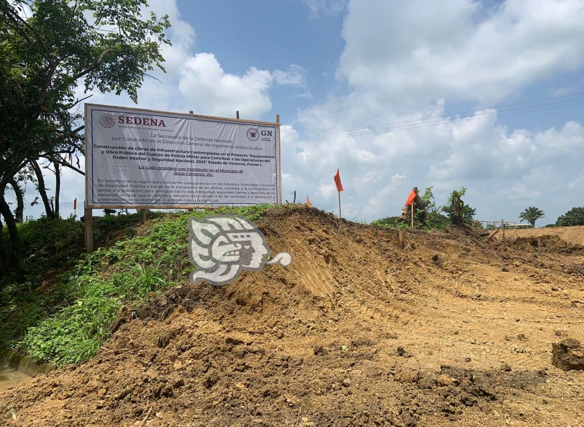 Construye Sedena nuevo cuartel de GN en Jesus Carranza