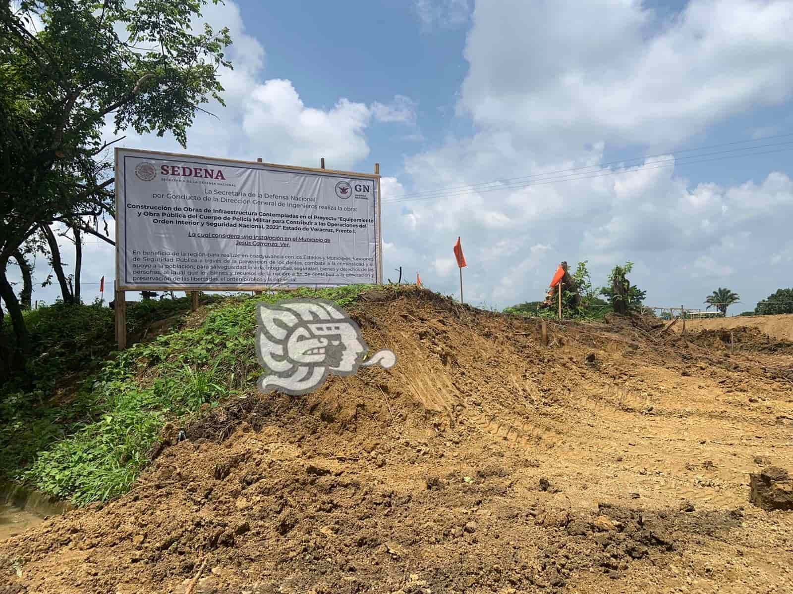 Construye Sedena nuevo cuartel de GN en Jesus Carranza