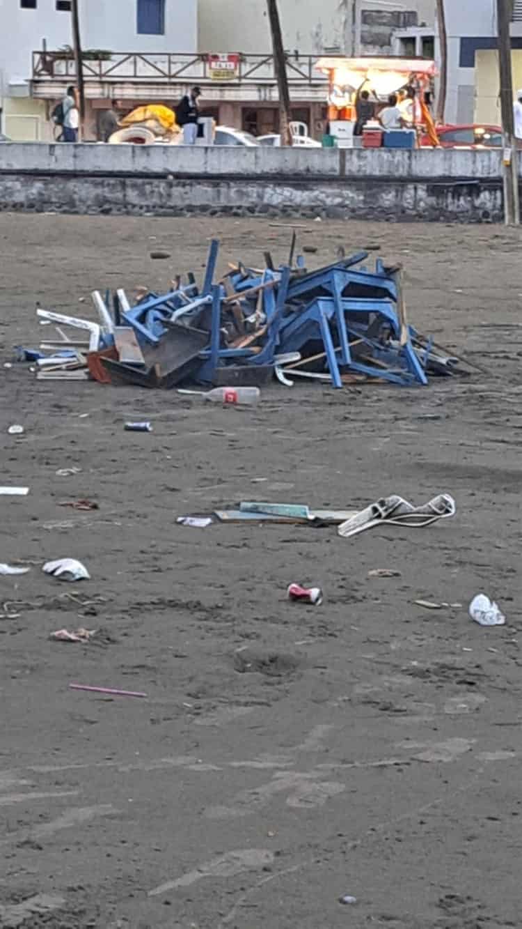 Impresionante tromba impacta playa Villa del Mar en Veracruz (+Video)