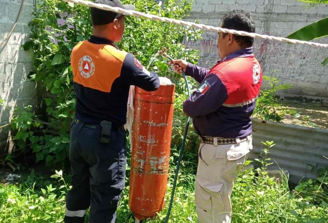 Tanque con gas casi explota por fuga en vivienda de Tierra Blanca