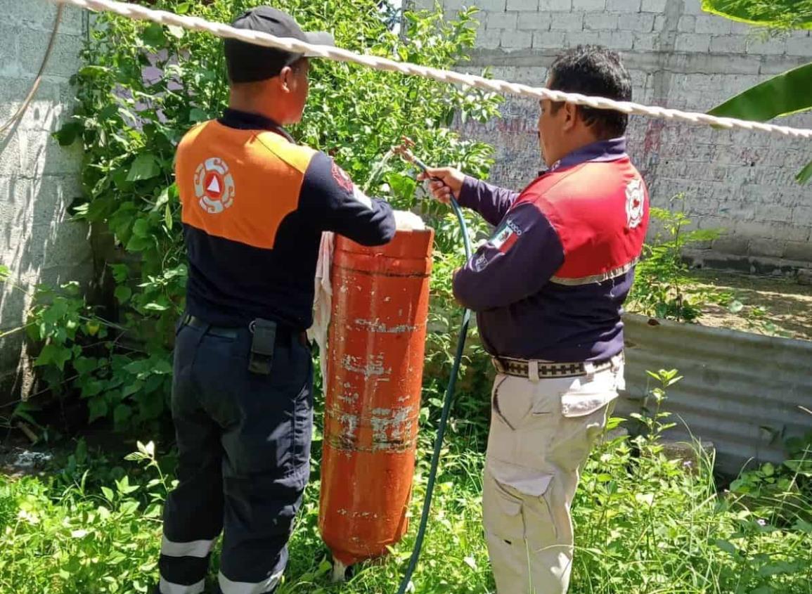 Tanque con gas casi explota por fuga en vivienda de Tierra Blanca