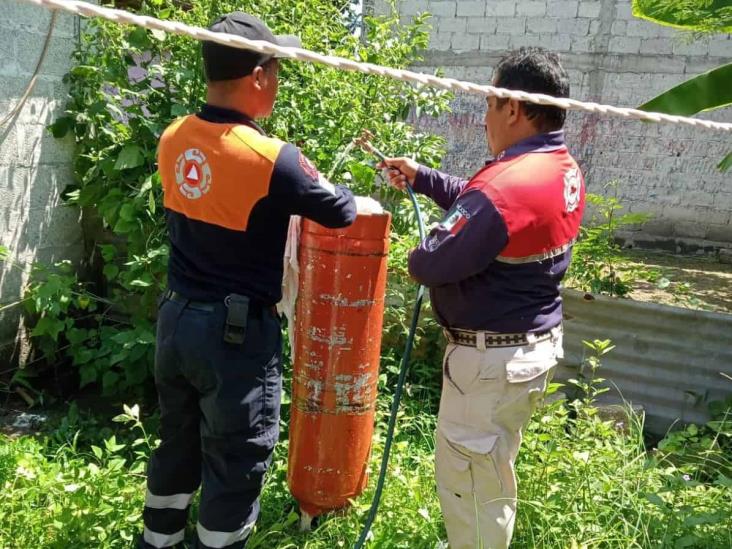 Tanque con gas casi explota por fuga en vivienda de Tierra Blanca